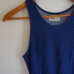Hollister Polka-Dotted Blue Tank Mini Summer Dress